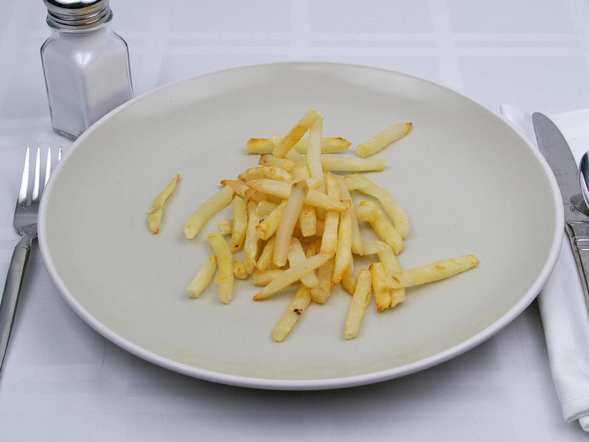 Calories in 5 ounce(s) of French Fries - Shoestring - Oven Heated