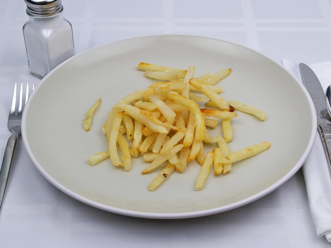 Calories in 7 ounce(s) of French Fries - Shoestring - Oven Heated