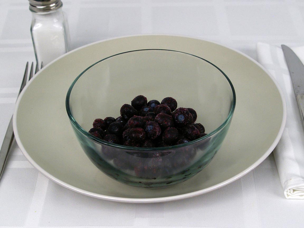 Calories in 1.25 cup(s) of Blueberries - Frozen