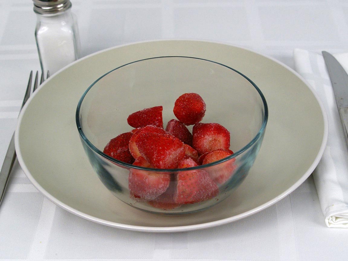 Calories in 1.33 cup(s) of Strawberries - Frozen