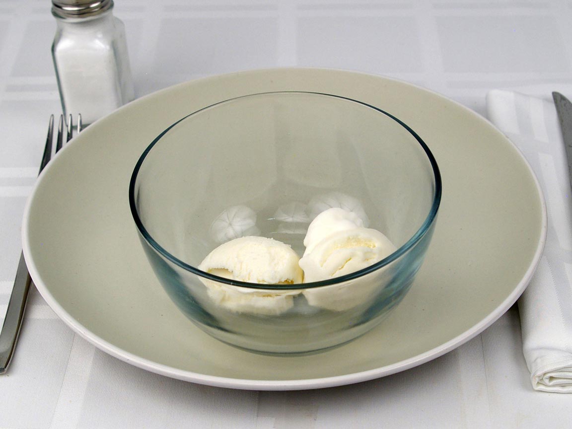 Calories in 0.5 cup(s) of Frozen Yogurt - Vanilla