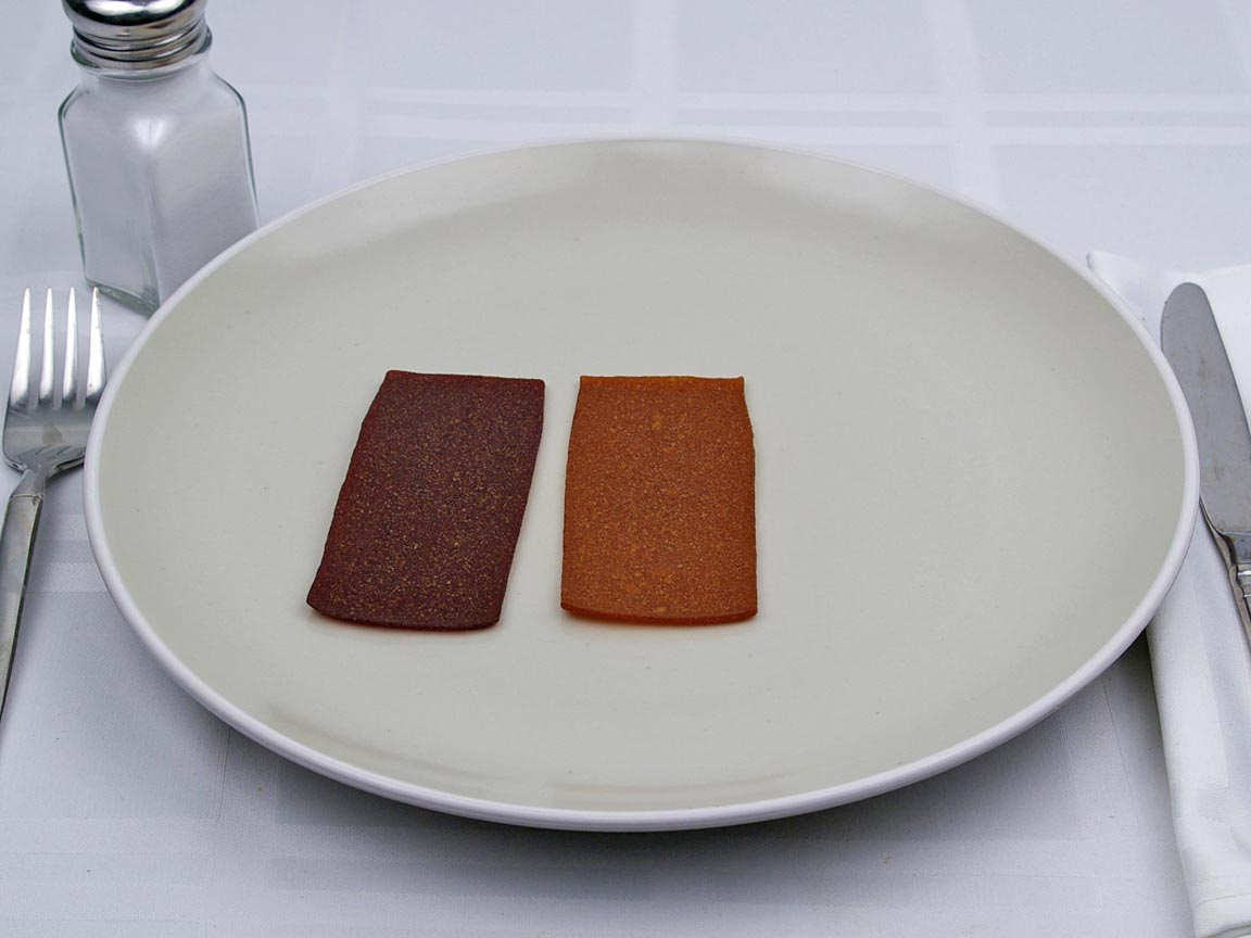 Calories in 2 piece(s) of Fruit Leathers