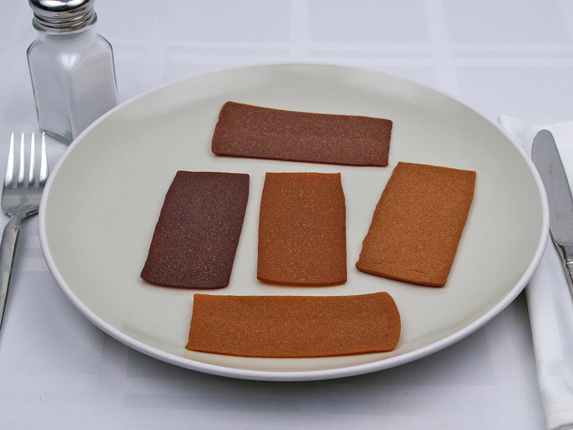Calories in 5 piece(s) of Fruit Leathers