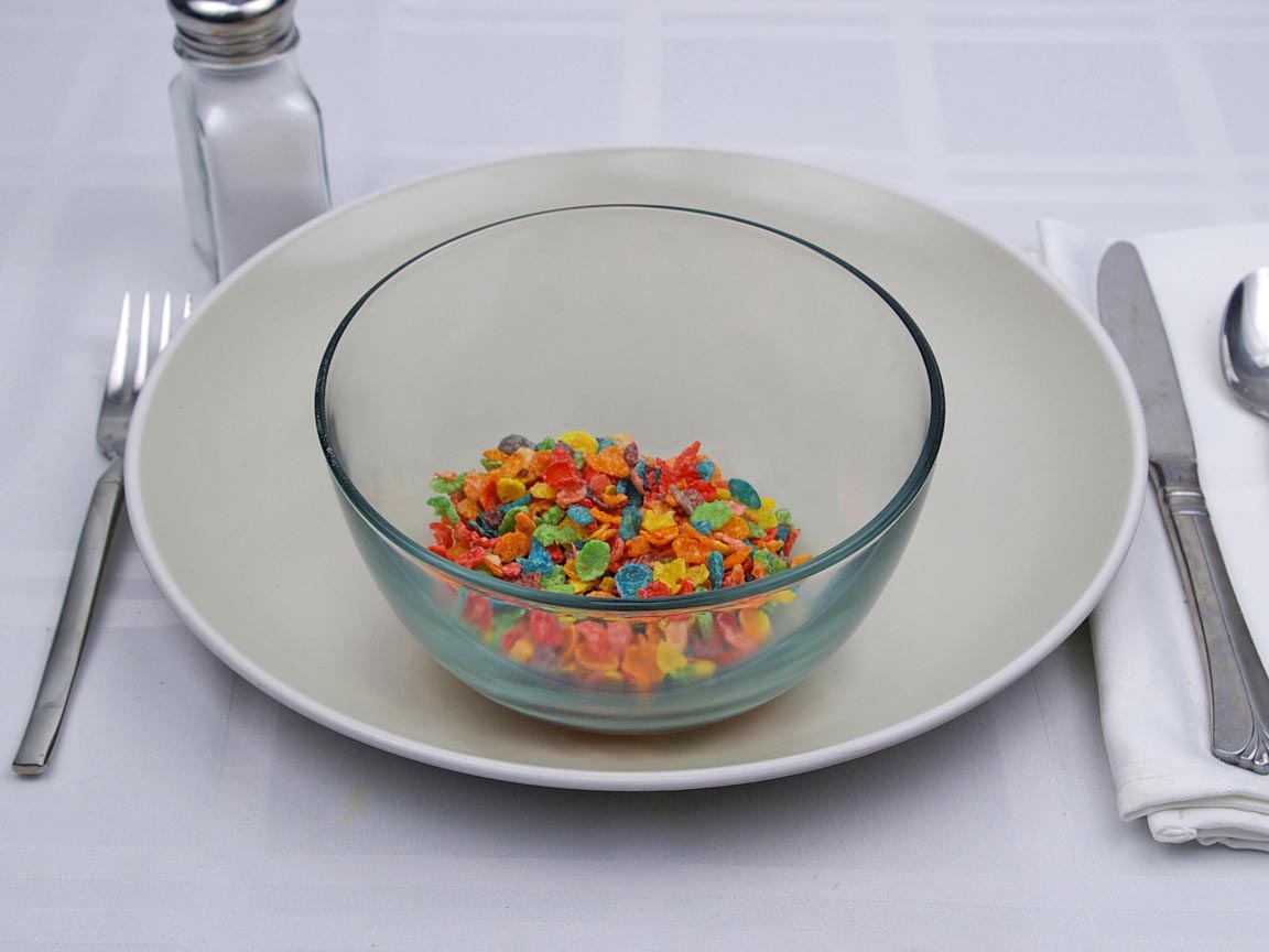 Calories in 0.5 cup(s) of Fruity Pebbles Cereal
