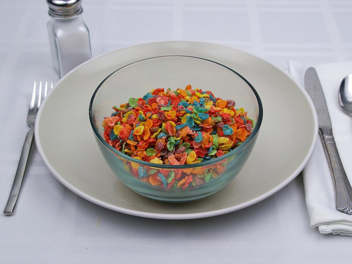 Calories in 2.25 cup(s) of Fruity Pebbles Cereal