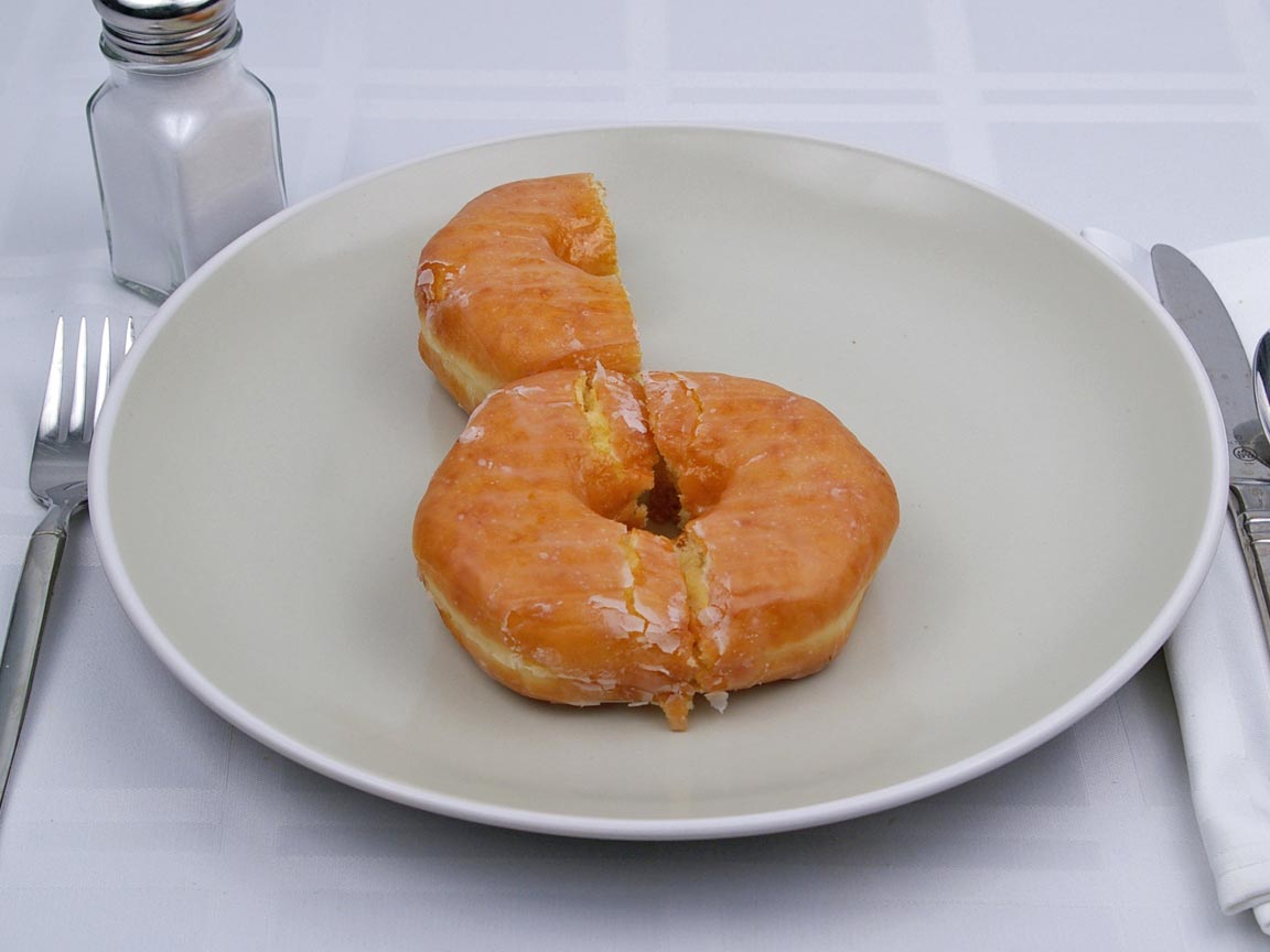Calories in 1.5 donut(s) of Glazed Donut