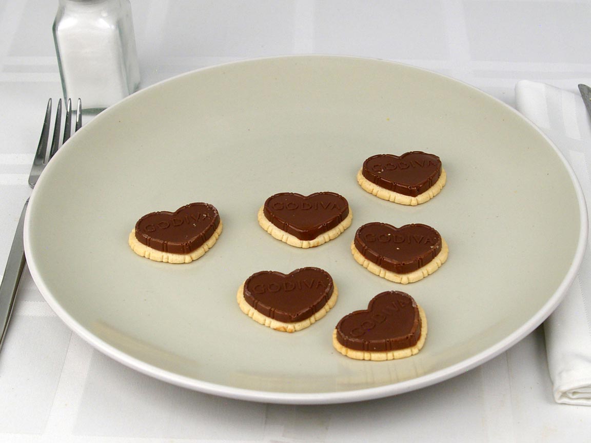 Calories in 6 biscuit(s) of Godiva Dark Chocolate Biscuits