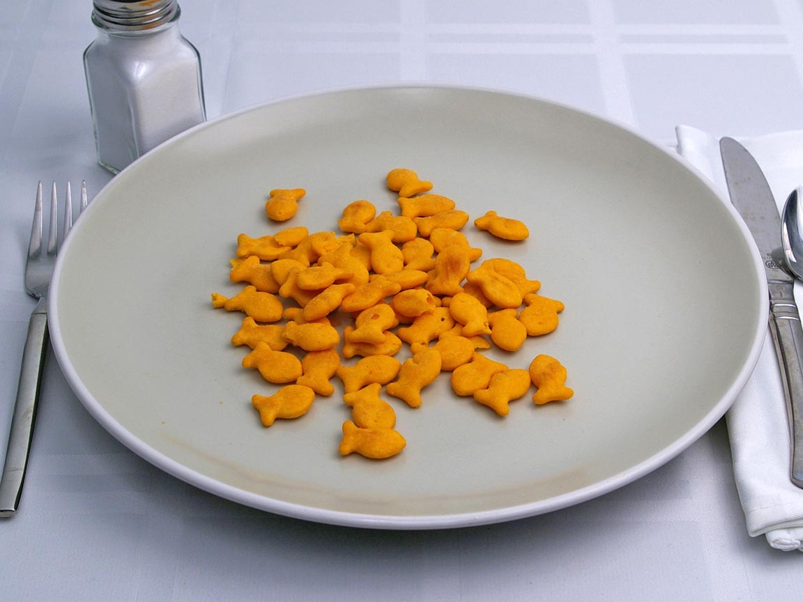 Calories in 28 grams of Goldfish Crackers - Cheddar