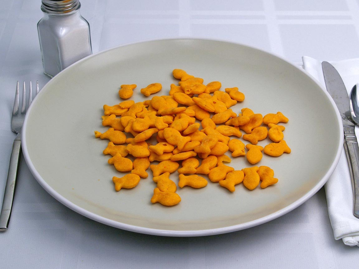 Calories in 42 grams of Goldfish Crackers - Cheddar