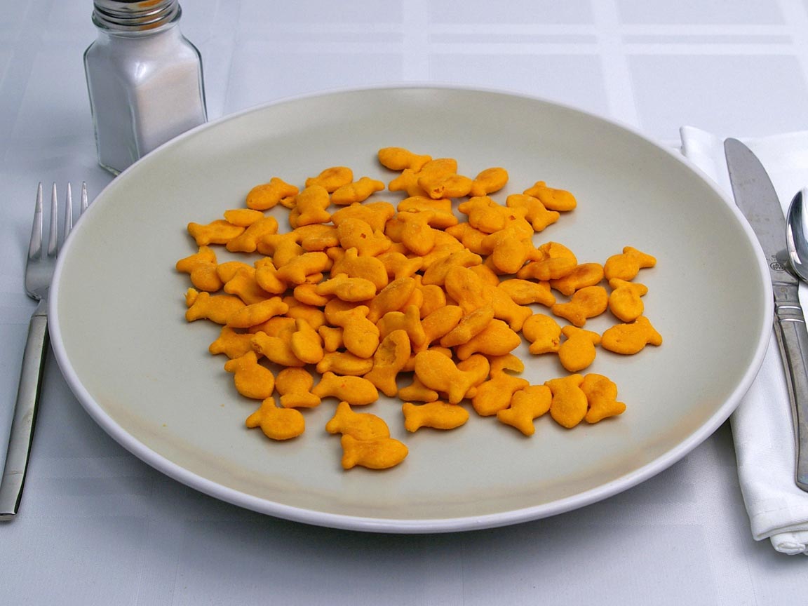 Calories in 56 grams of Goldfish Crackers - Cheddar