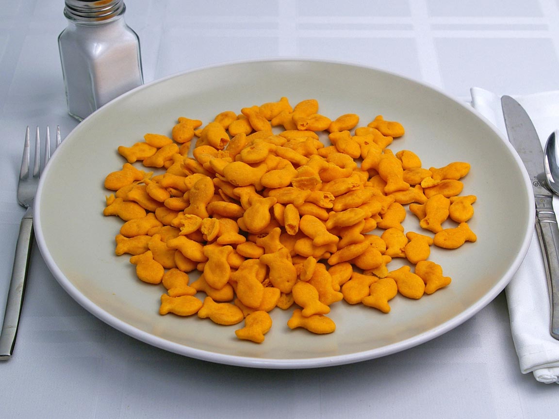 Calories in 99 grams of Goldfish Crackers - Cheddar