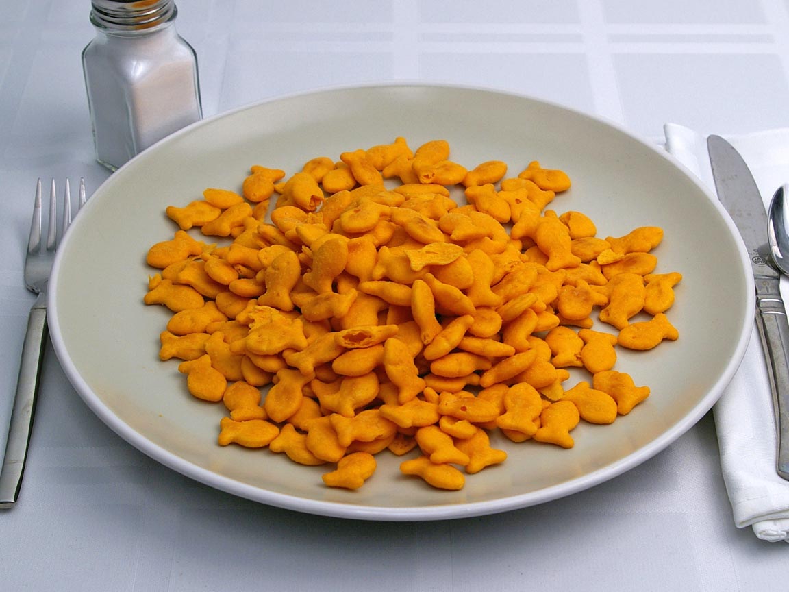 Calories in 113 grams of Goldfish Crackers - Cheddar