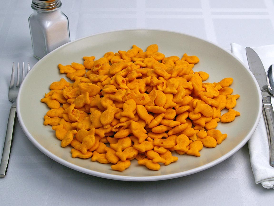 Calories in 155 grams of Goldfish Crackers - Cheddar