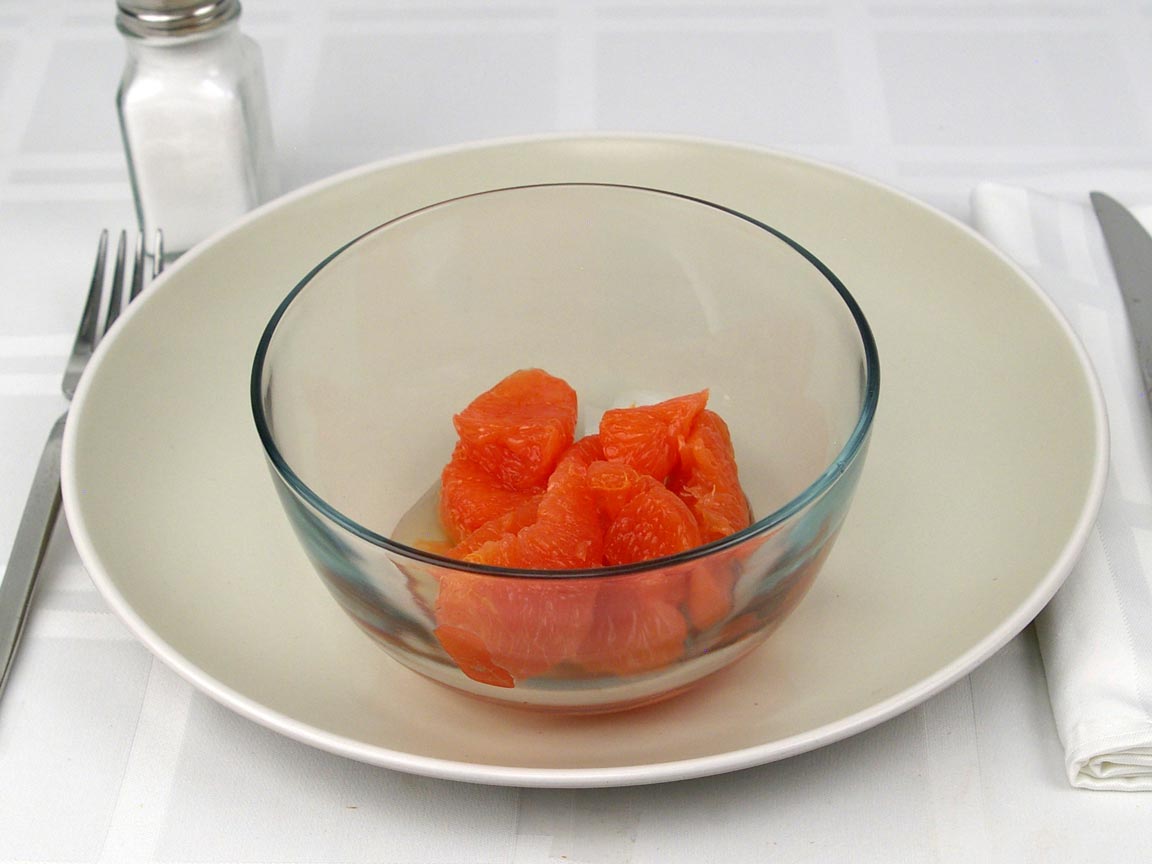 Calories in 0.75 cup(s) of Grapefruit - Red Canned - No Sugar Added