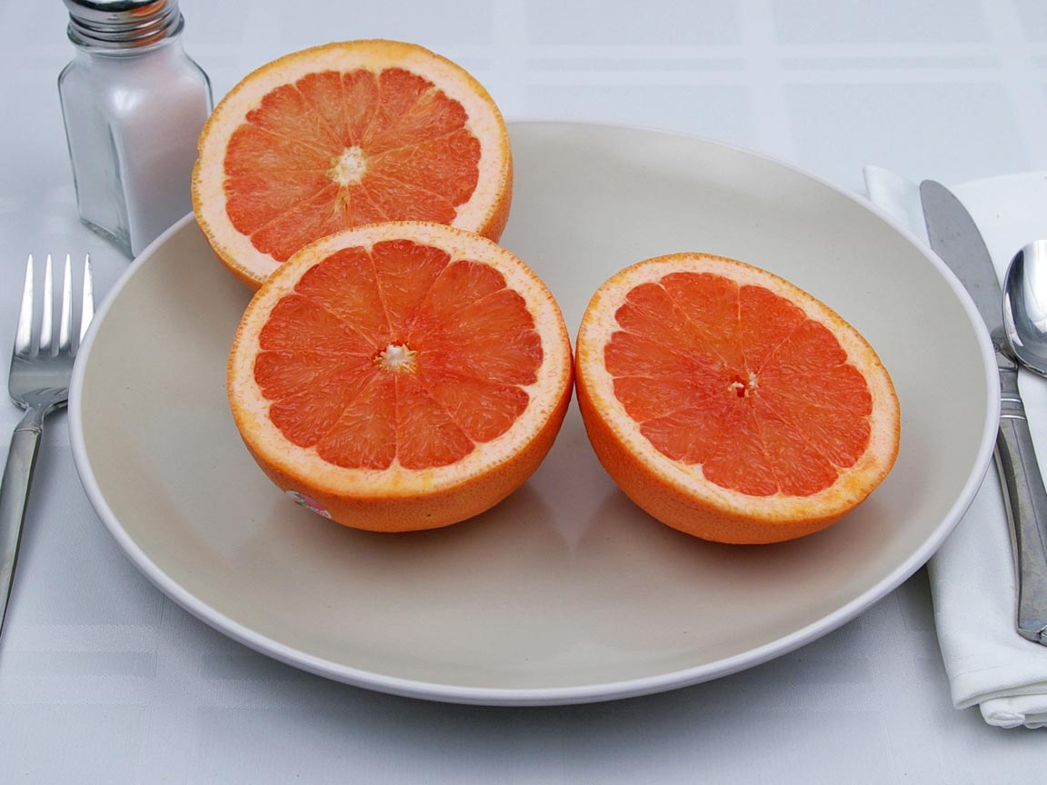 Calories in 1.5 grapefruit(s) of Grapefruit - Red