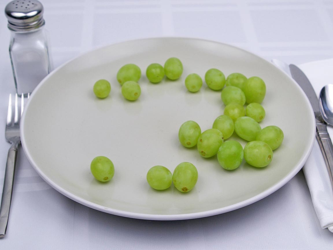 Calories in 141 grams of Grapes - Green.