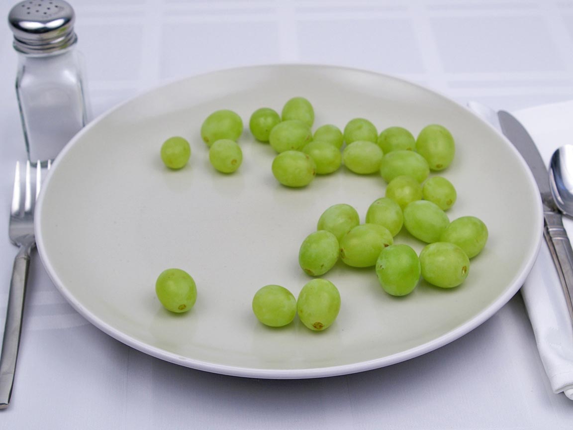 Calories in 170 grams of Grapes - Green