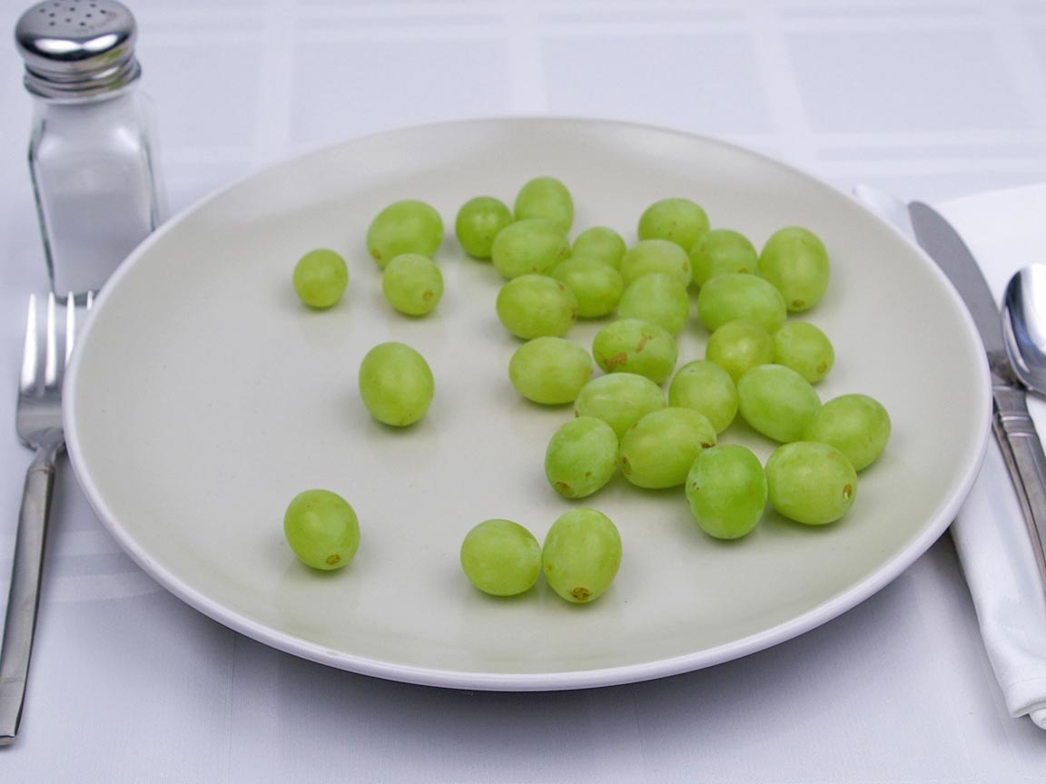 Calories in 198 grams of Grapes - Green.