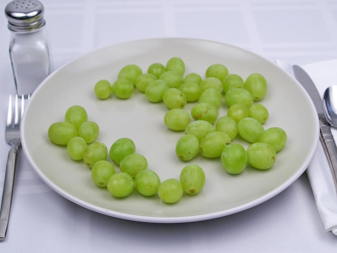 Calories in 255 grams of Grapes - Green