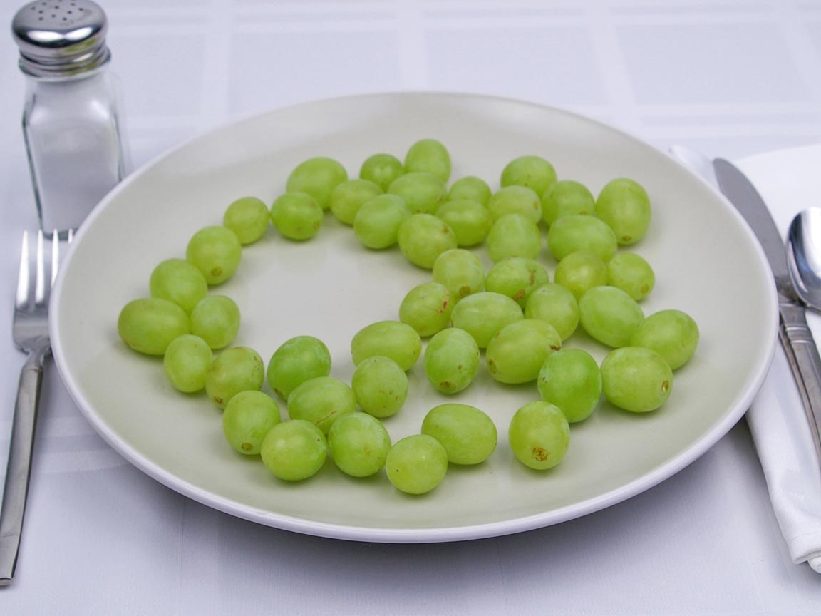 Calories in 283 grams of Grapes - Green