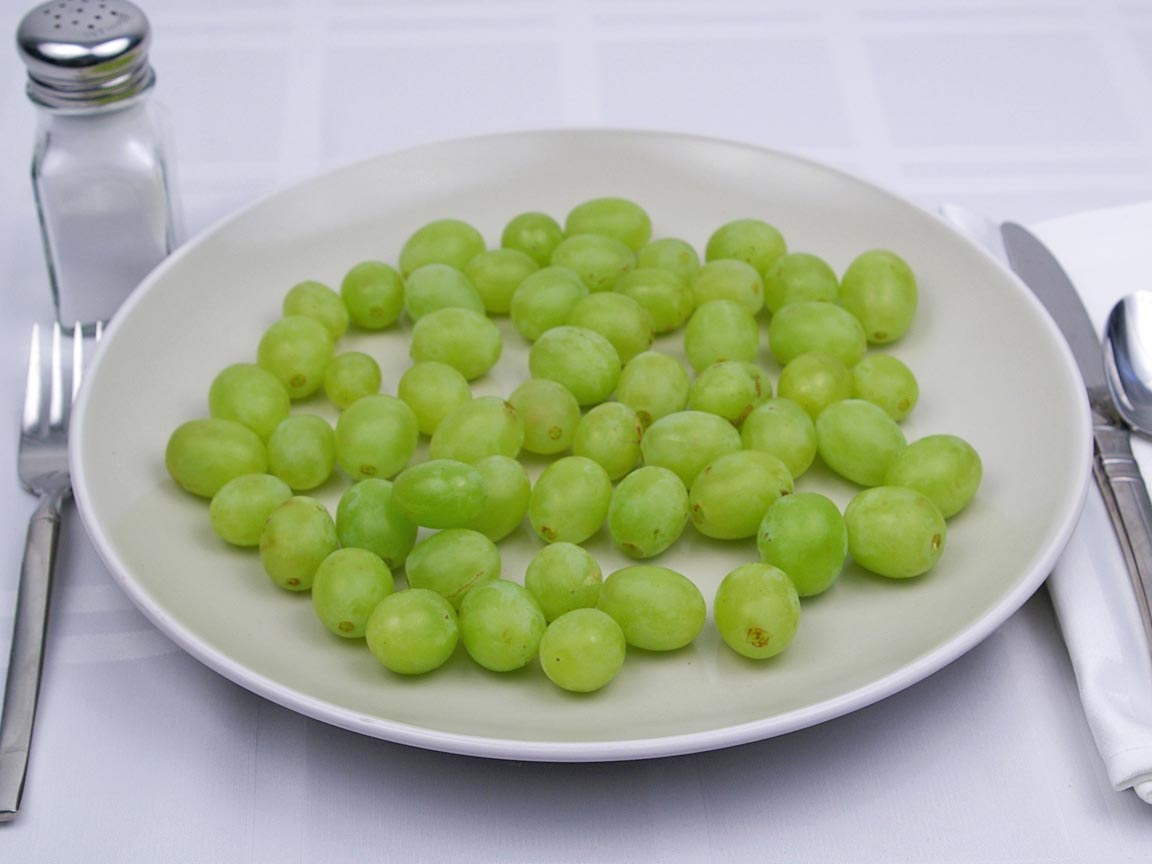 Calories in 340 grams of Grapes - Green