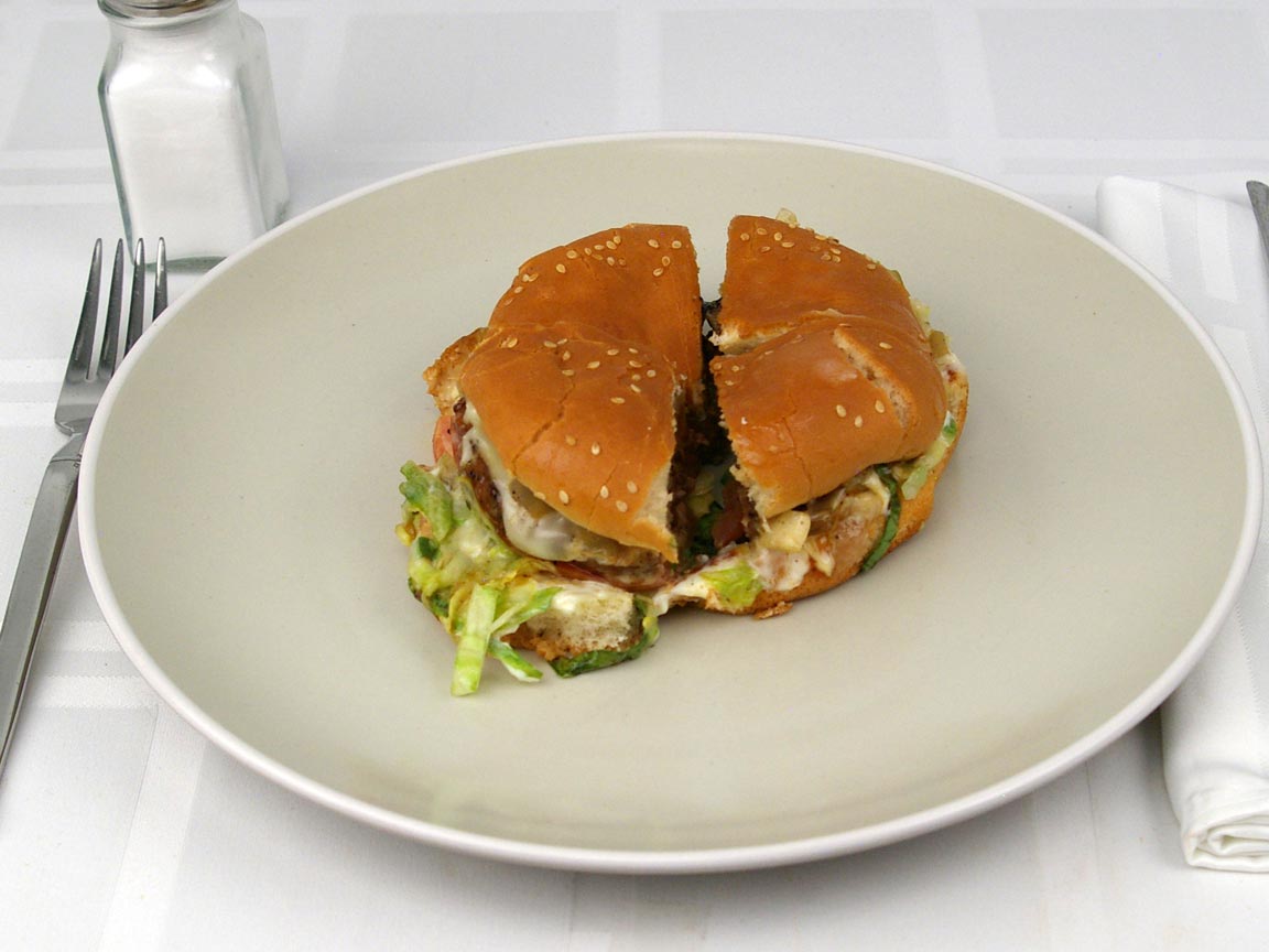 Calories in 1 Burger(s) of The Habit Teriyaki Charburger Chesse Mayo