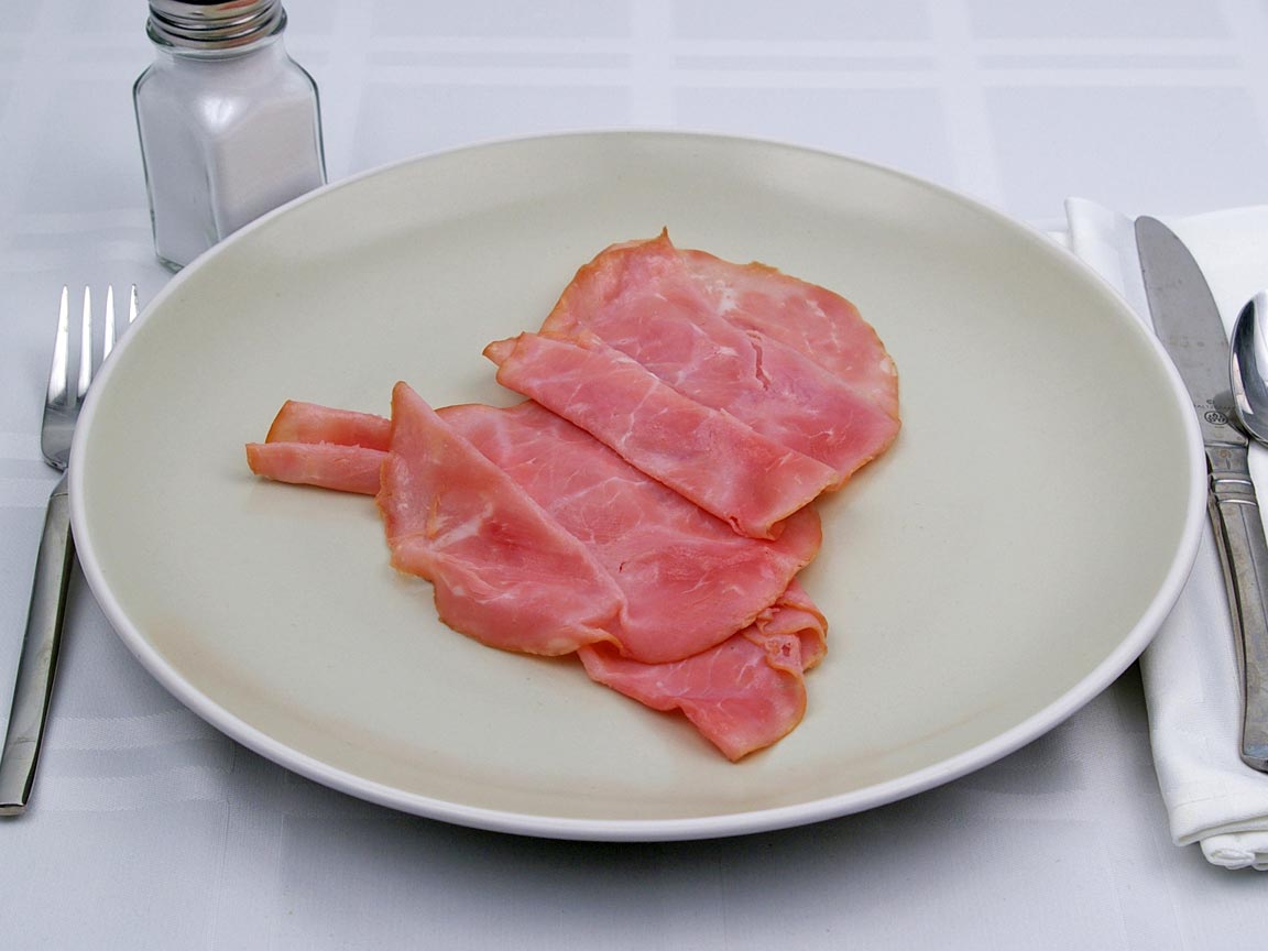 Calories in 6 slice(s) of Ham - Deli Sliced