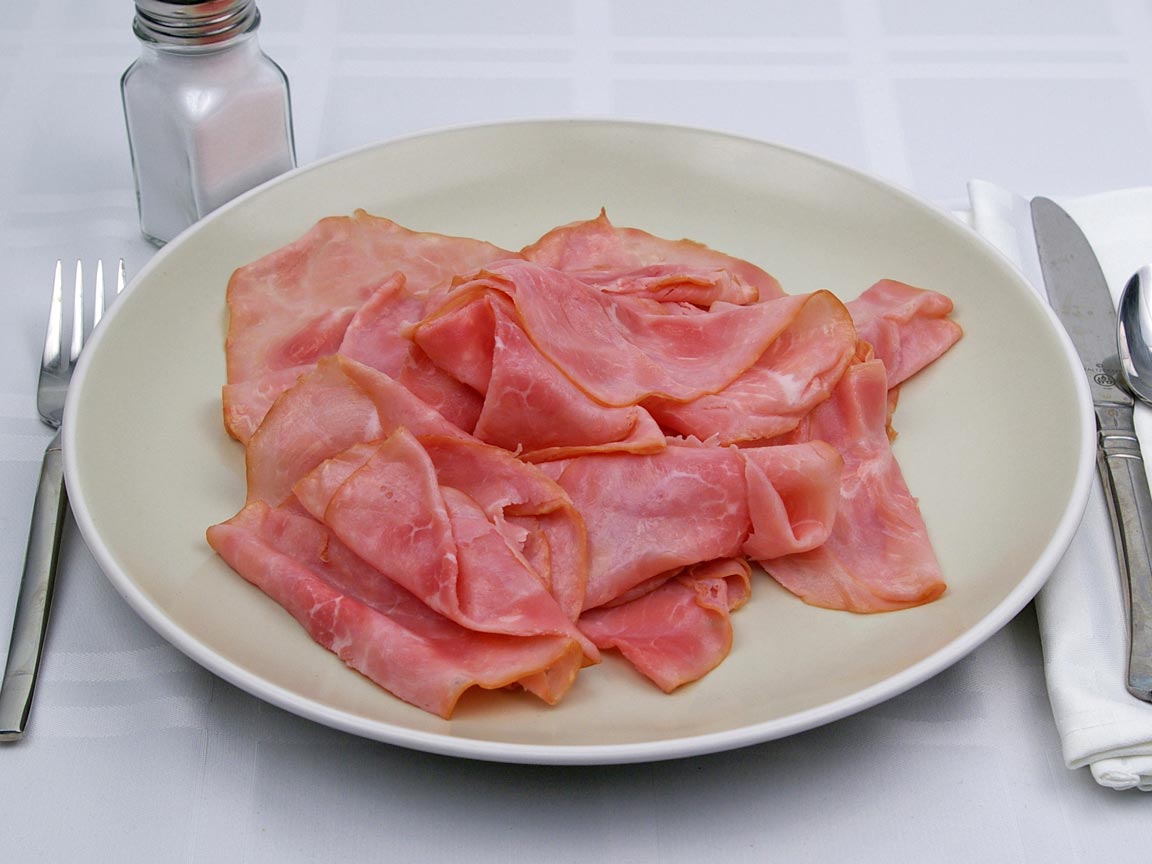 Calories in 21 slice(s) of Ham - Deli Sliced