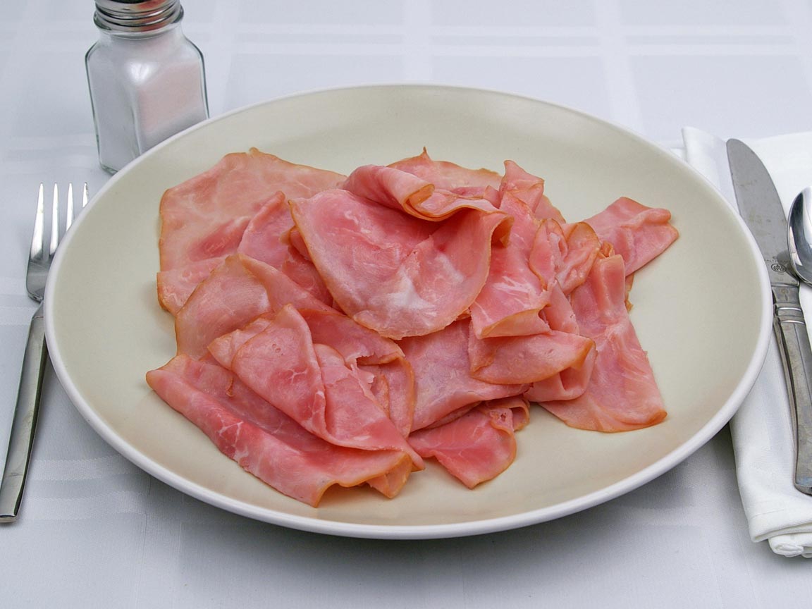Calories in 27 slice(s) of Ham - Deli Sliced