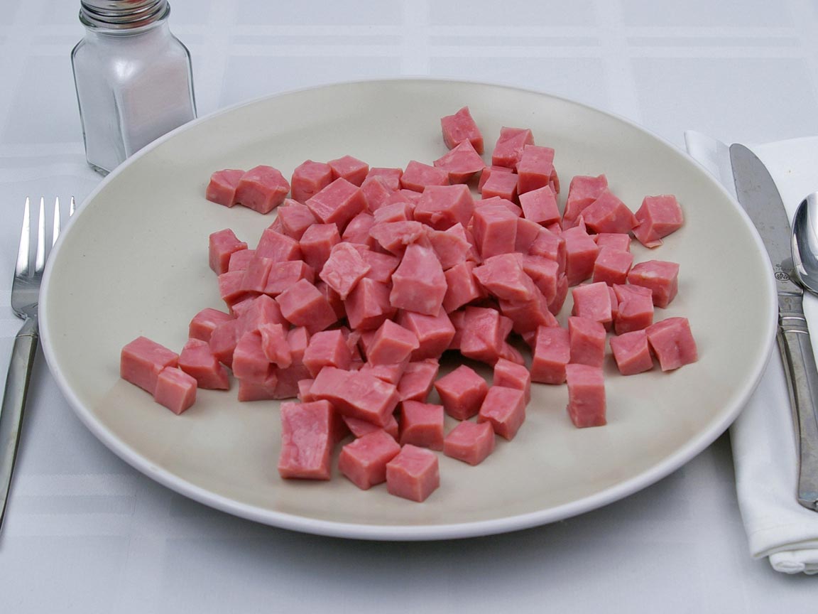 Calories in 340 grams of Ham - Diced Lean