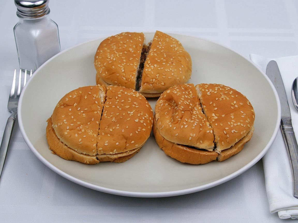 Calories in 3 burger(s) of Burger King - Hamburger