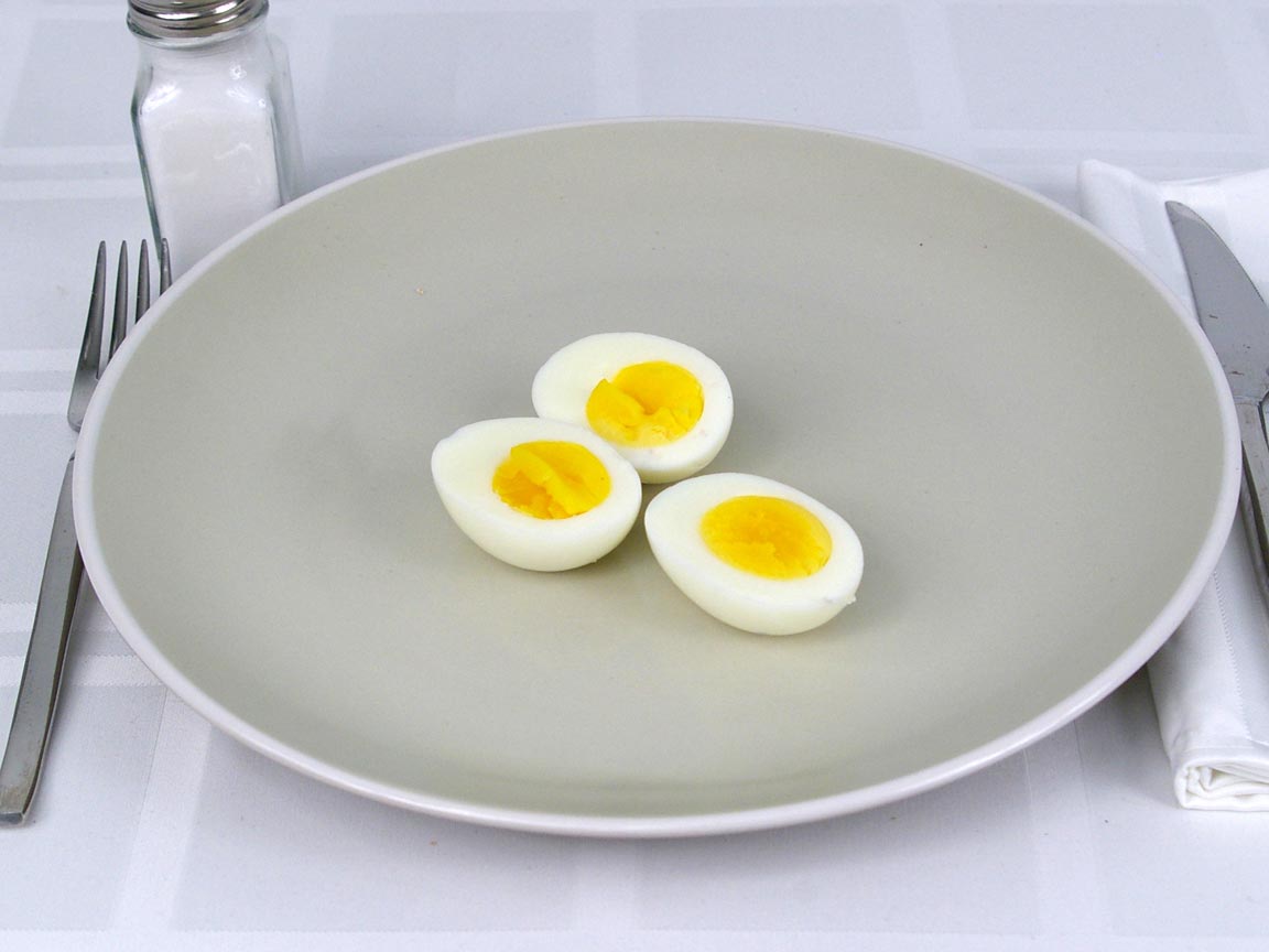 Calories in 1.5 ea(s) of Hard Boiled Egg Large