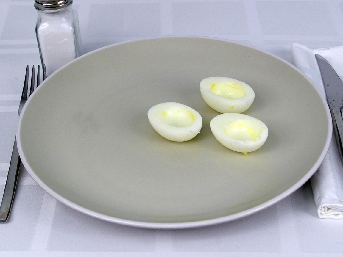 Calories in 1.5 ea(s) of Hard Boiled Egg Whites