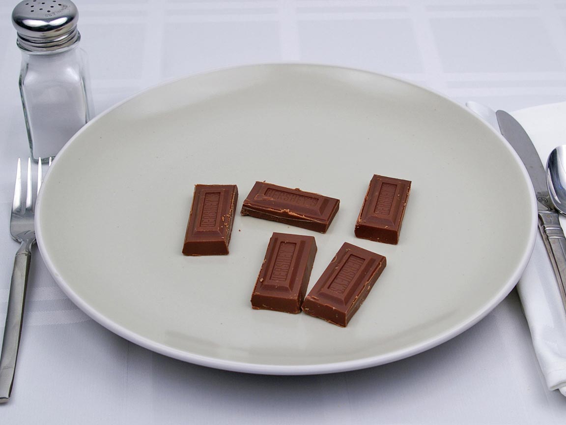 Calories in 70 grams of Hershey's Milk Chocolate Bar - Large