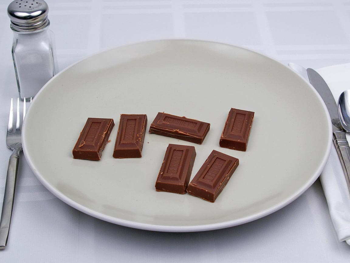 Calories in 85 grams of Hershey's Milk Chocolate Bar - Large