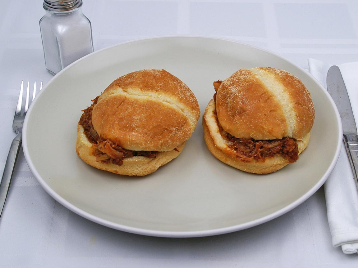Calories in 2 sandwich(es) of Kentucky Fried Chicken - Honey BBQ Sandwich