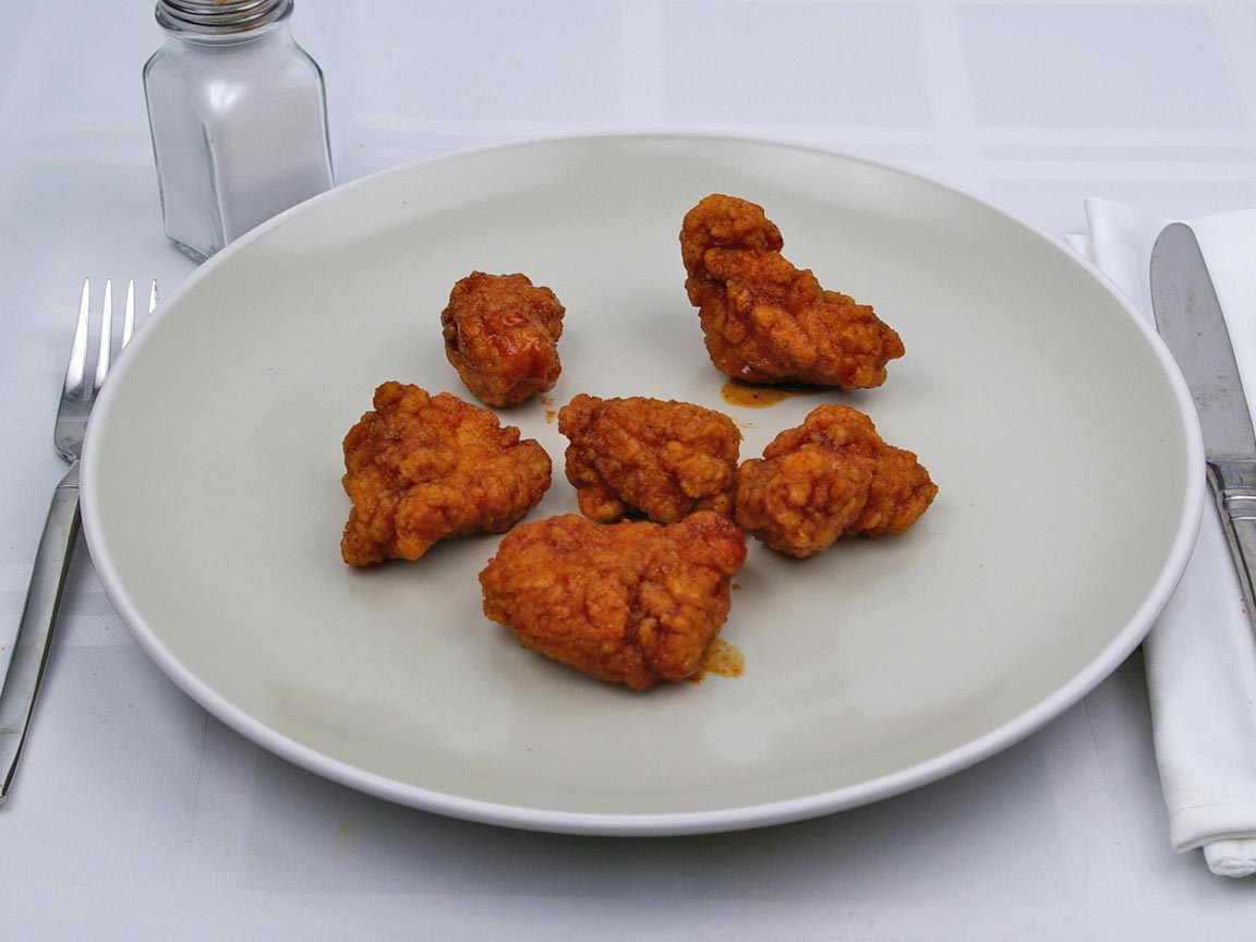 Calories in 6 piece(s) of Kentucky Fried Chicken - HBBQ Hot Wings