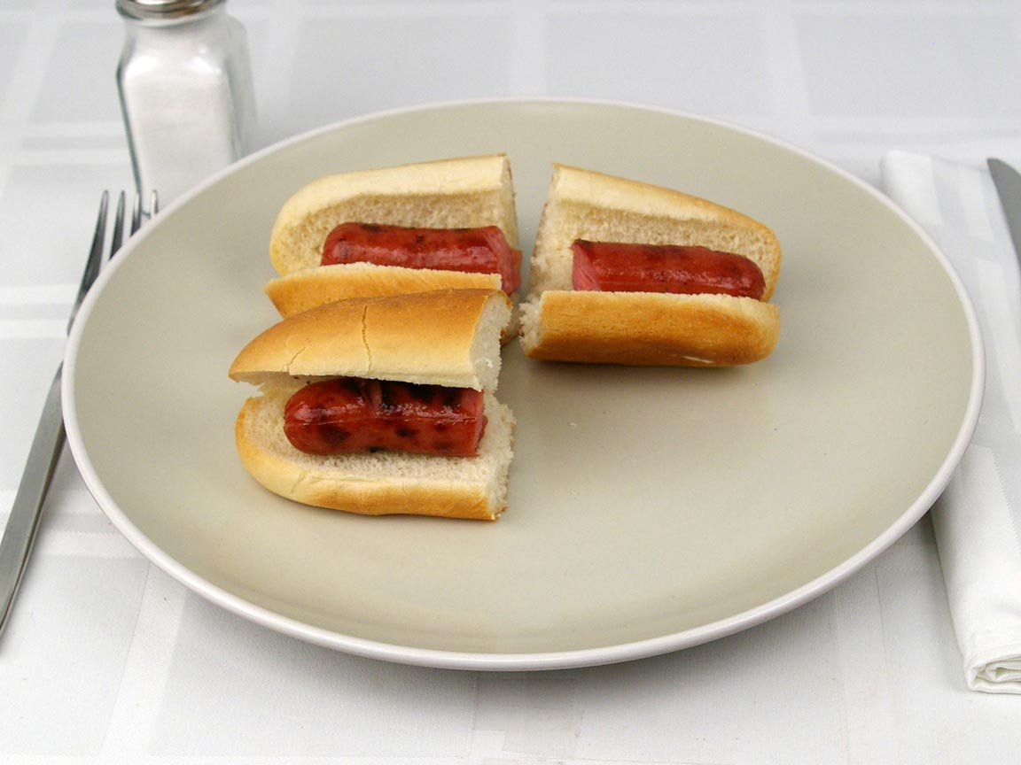 Calories in 1.5 hot dog(s) of Hot Dog