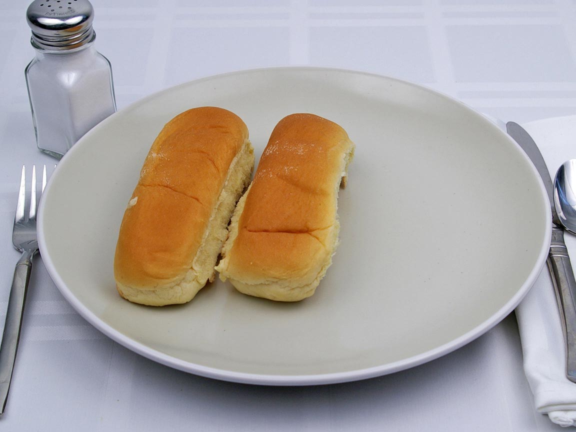 Calories in 2 Bun(s) of Hot Dog Bun - Avg - Potato