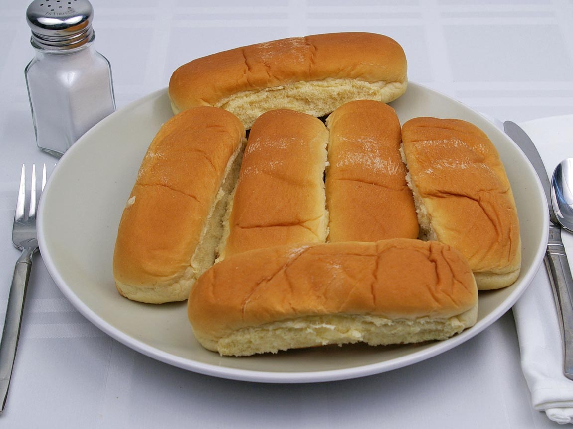 Calories in 6 bun(s) of Hot Dog Bun - Reduced Calorie - Avg