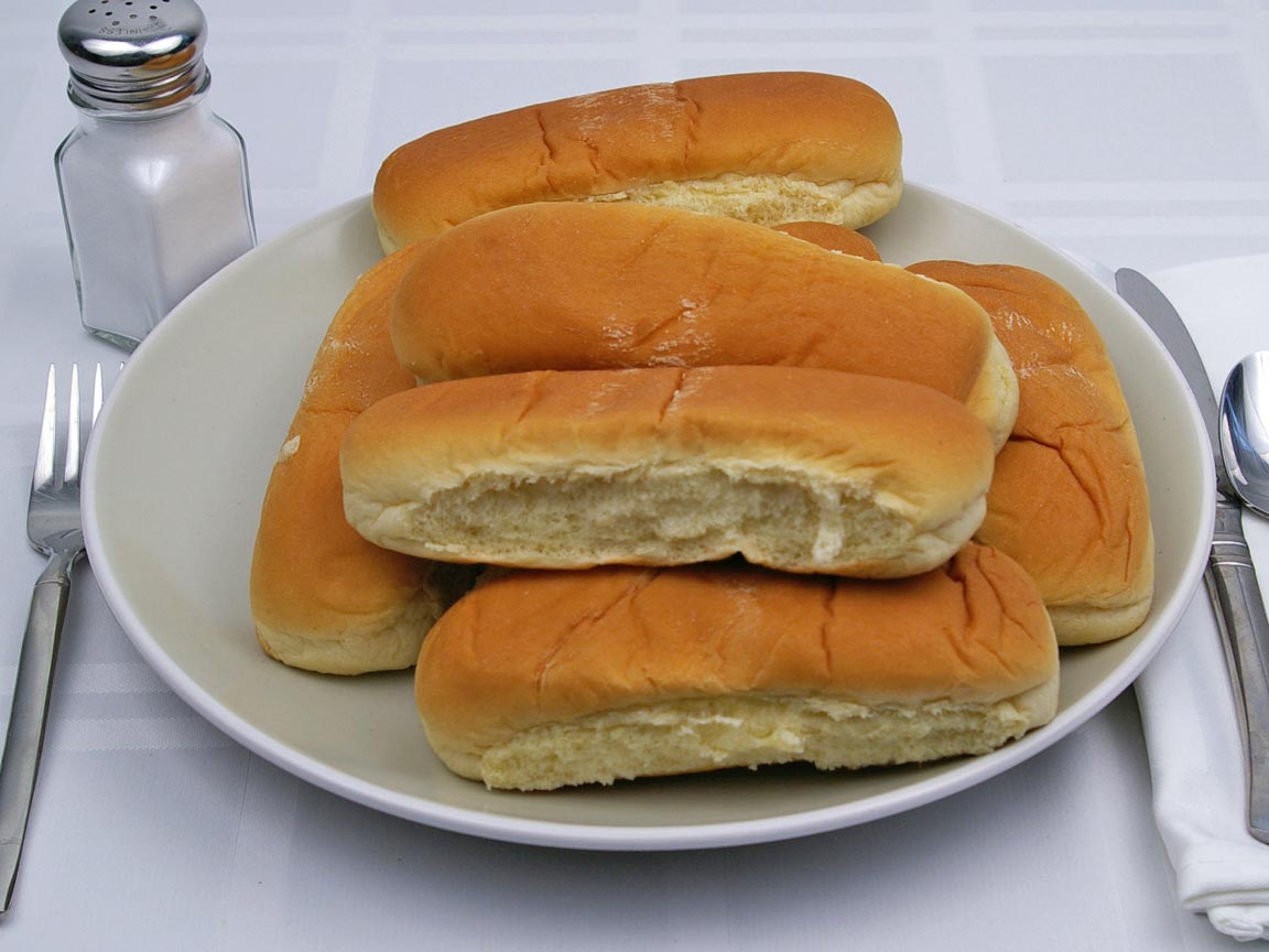 Calories in 8 Bun(s) of Hot Dog Bun - Avg - Potato