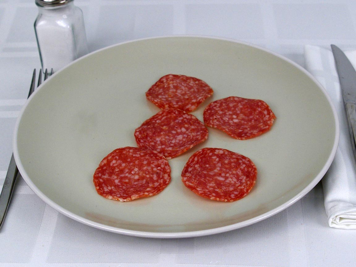 Calories in 5 ea(s) of Italian Dry Salami