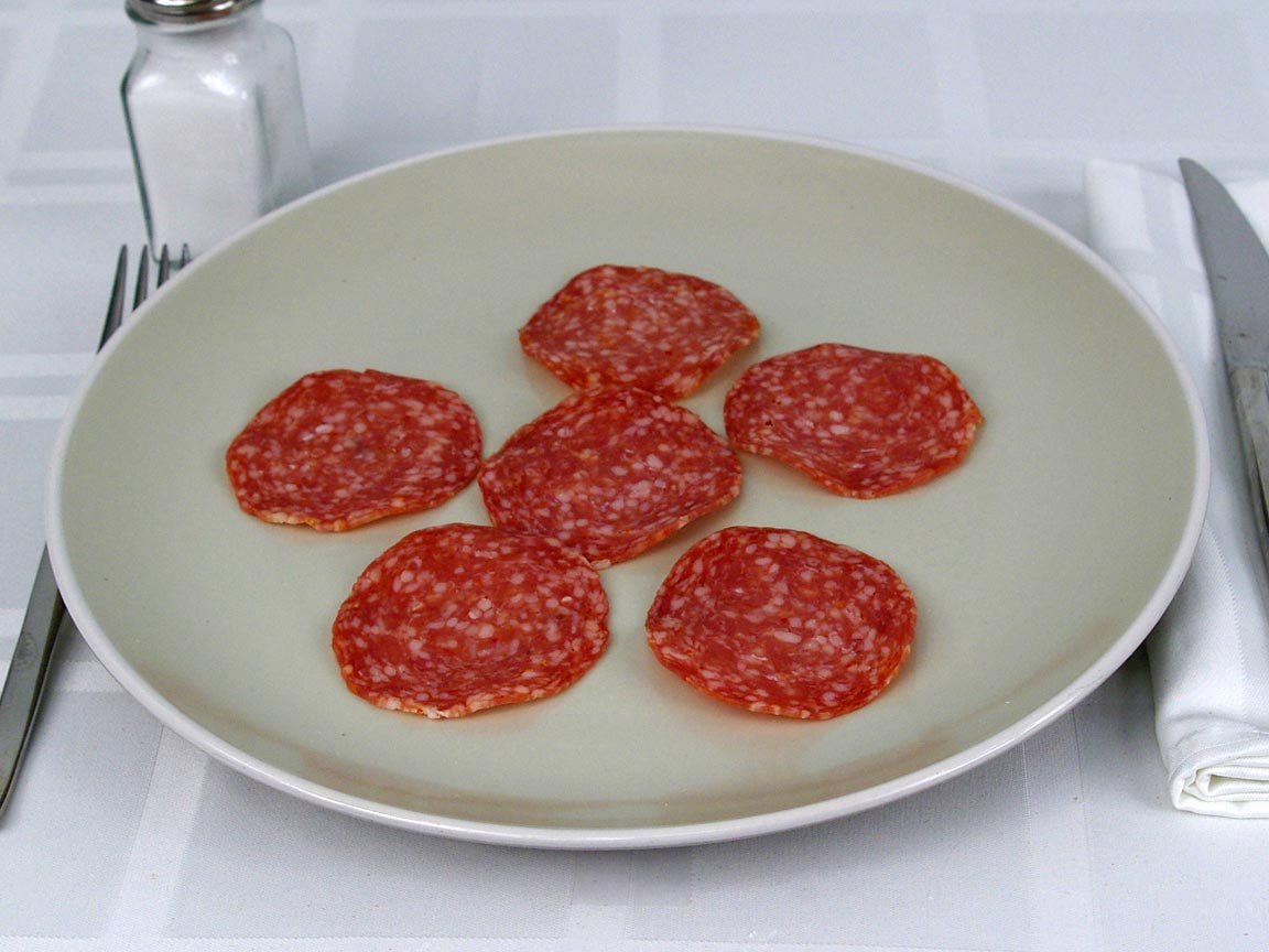 Calories in 6 ea(s) of Italian Dry Salami