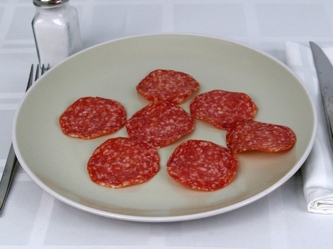 Calories in 7 ea(s) of Italian Dry Salami