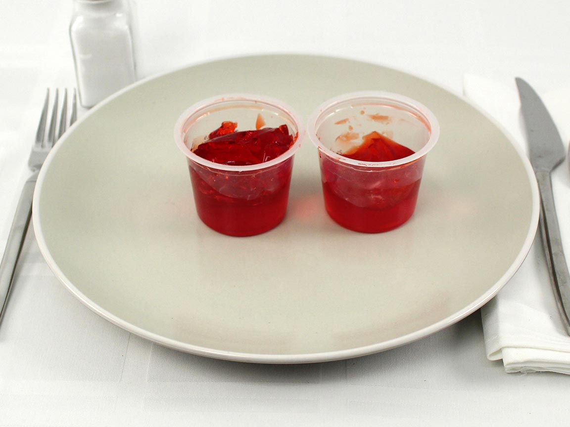 Calories in 1.5 snack pack(s) of Sugar Free Jello Cups