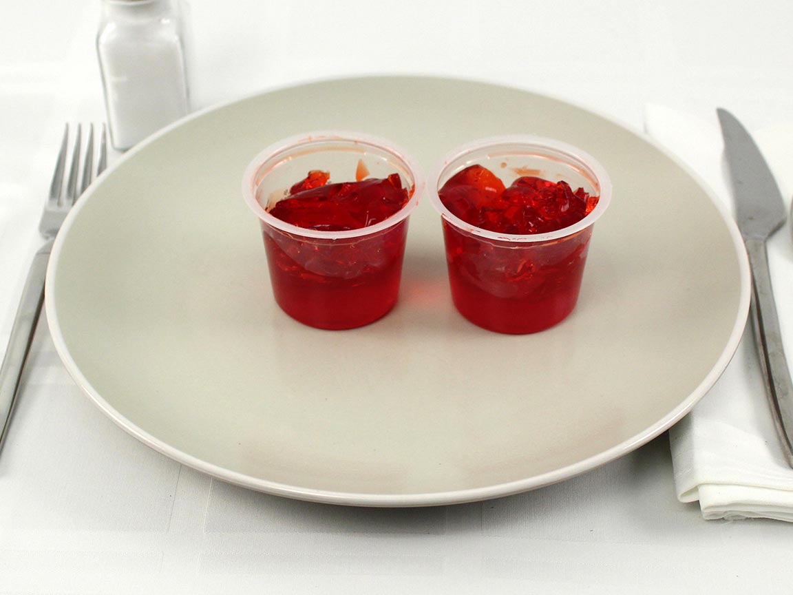 Calories in 2 snack pack(s) of Sugar Free Jello Cups
