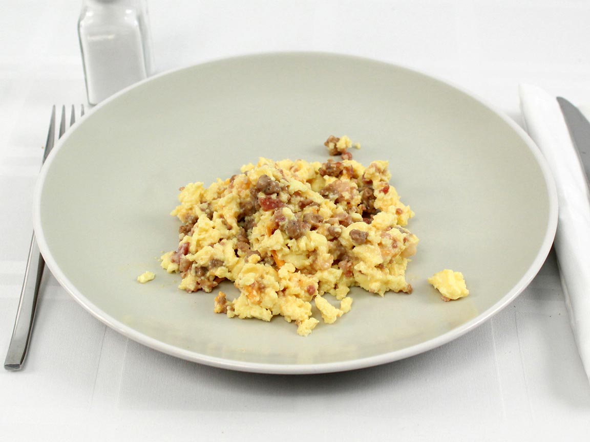 Calories in 1 single cup(s) of Jimmy Dean Scrambles Meat Lovers