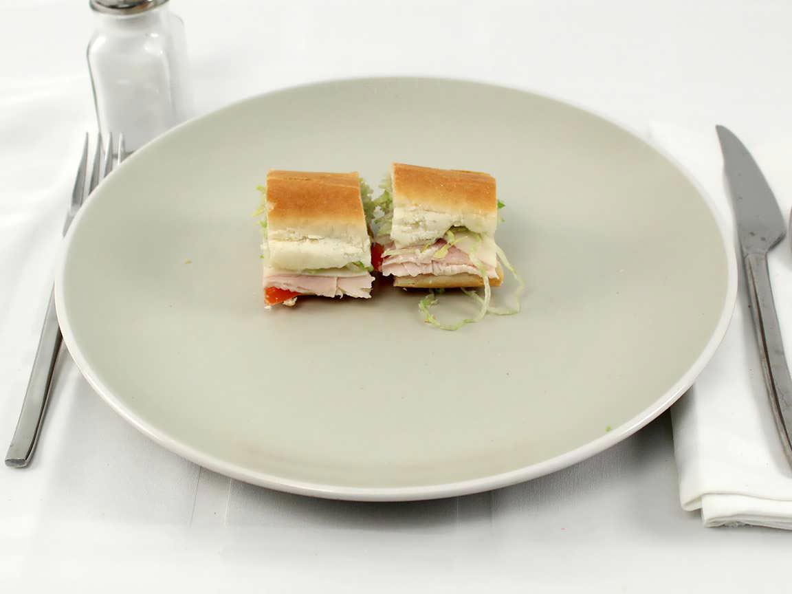 Calories in 0.5 sandwich(s) of Jimmy John's Little #4 Turkey