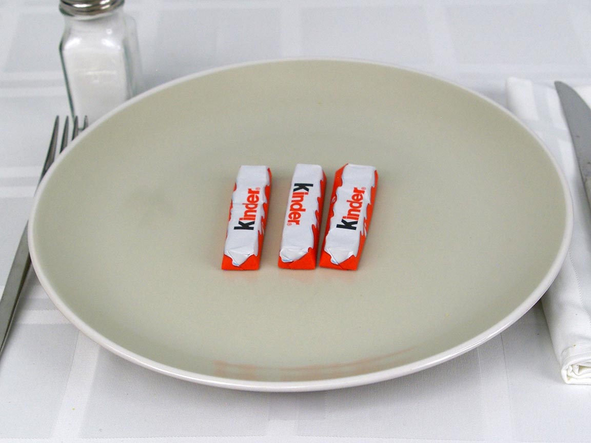 Calories in 3 ea(s) of Kinder Chocolate