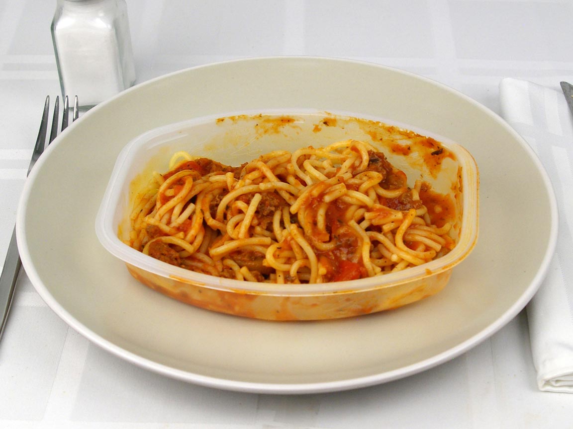 Calories in 0.75 package(s) of Lean Cuisine Spaghetti Meat Sauce